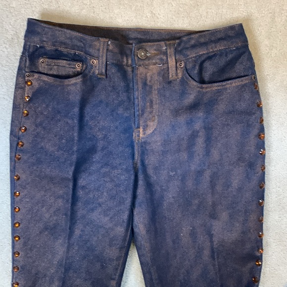 DG2 by Diane Gilman size 4P Jeans with a Bronze shimmer, Rhinesone Studding - Picture 6 of 9